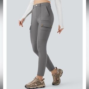 Halara High Waisted Zipper Multiple Pockets Skinny Cargo Pants